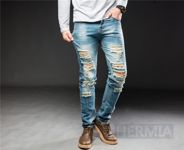 デニム パンツ メンズ おしゃれ ダメージデニム ジーンズ スキニーデニム ダメージ加工 ウォッシュ クラッシュ ユーズド ヴィンテージ の通販はau Pay マーケット Hermia