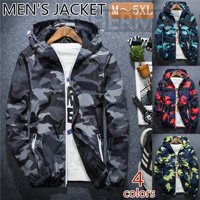 ウインドブレーカー メンズ 春秋迷彩柄 ジャンパー マウンテンパーカー メンズジャケット 薄手 ライトアウター ジップパーカーブルゾンの通販はau Pay マーケット Hermia