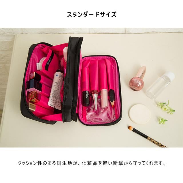 コスメポーチ 化粧ポーチ ポーチ ブラシホルダー付き ブラック ファンデーションポケット メッシュポケット の通販はau Pay マーケット Adjun