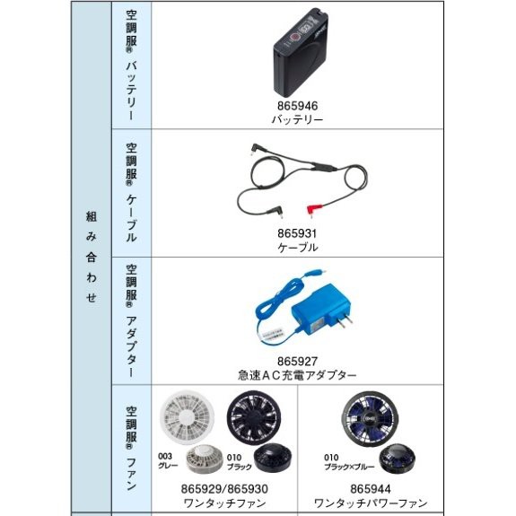 (春夏) アイトス AZ-865963 空調服スターターキット ファンブラック SKSP02B AITOZ