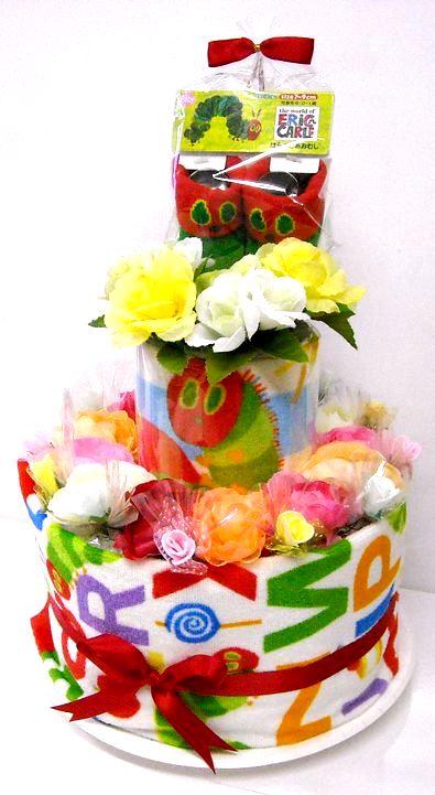 ご出産お祝い おむつケーキ 可愛いくって 人気の ２段おむつケーキ R２ 男女共用 はらぺこあおむし 華やかな見栄えの 豪華版 ダの通販はau Pay マーケット ピーターパン