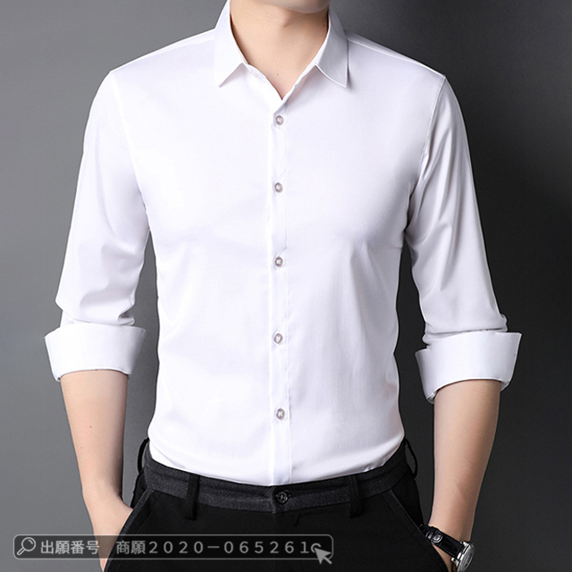最安挑戦 冬新作 新作 送料無料 メンズ シャツ メンズ トップス ワイシャツ 春秋 無地 長袖 白シャツ 開襟 カジュアルシャツ スリム ビジネス フォーマル 通勤 紳士服 男性服 就活 仕事 形態安定 高級感の通販は