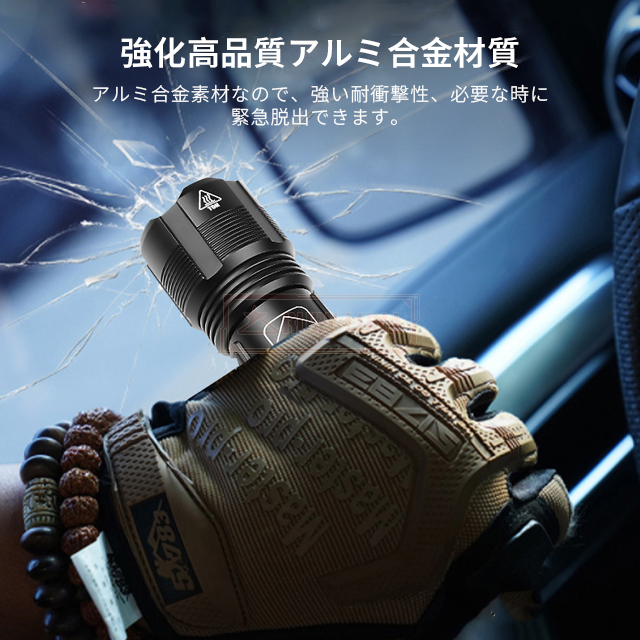 最安挑戦 春新作 送料無料 新作 懐中電灯 led USB充電式 超強力 ハンディライト 6100LM 超高輝度 ledライト キャンプ用品 照射距離200m 5モード IPX6防水 フラッシュライト 小型 軍用 停電 地震対策 アウトドア_7