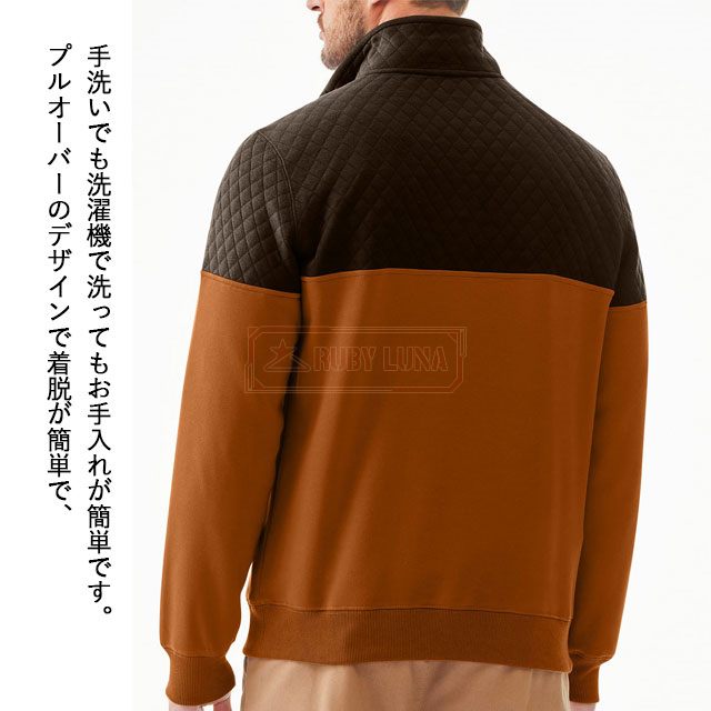 最安挑戦 春新作 送料無料 新作 パーカー メンズ スウェットパーカー ハーフジップ 無地 トップス 秋冬 ゆったり プルオーバー トレーナー シンプル クルーネック ゴルフウェア カジュアル ビッグシルエット パーカー 厚手_7