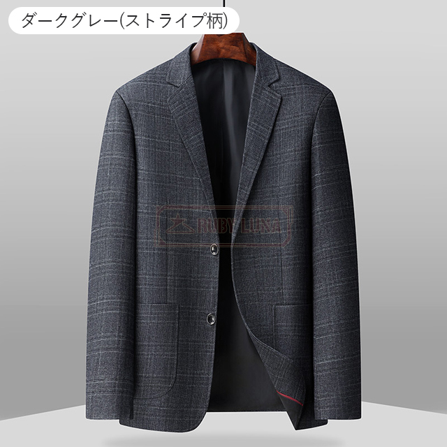 最安挑戦 春新作 送料無料 新作 ジャケット メンズ テーラードジャケット ビジネス 紳士服 仕事 通勤 ビジネスジャケット 春 秋 冬 テーラード スーツ チェク柄 ストライプ柄 スーツジャケット 結婚式 40 50代 防シワ 洗える_10