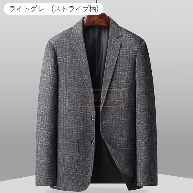最安挑戦 春新作 送料無料 新作 ジャケット メンズ テーラードジャケット ビジネス 紳士服 仕事 通勤 ビジネスジャケット 春 秋 冬 テーラード スーツ チェク柄 ストライプ柄 スーツジャケット 結婚式 40 50代 防シワ 洗える_11