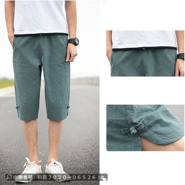 赤字覚悟 送料無料 リネンパンツ 綿麻 ハーフパンツ 七分パンツ 薄手