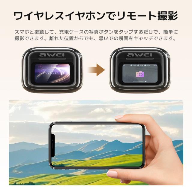 Awei TP29 ANC ワイヤレスイヤホン Bluetooth イヤホン 液晶イヤホン ノイズキャンセリング イヤフォン ANC対応 ブルートゥース Bluetooth 6.0 AI翻訳機能付 翻訳 翻訳イヤホン イヤホン型 翻訳機 同時通訳 ワイヤレス 海外旅行 観光 外国 ビジネス_13