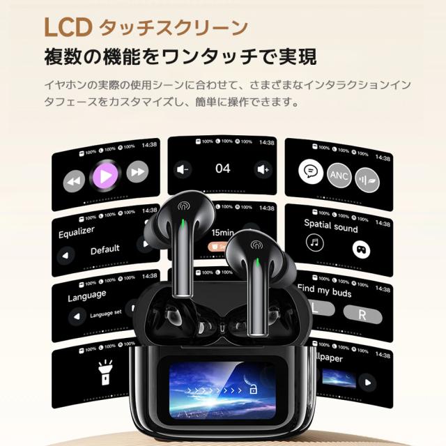 Awei TP29 ANC ワイヤレスイヤホン Bluetooth イヤホン 液晶イヤホン ノイズキャンセリング イヤフォン ANC対応 ブルートゥース Bluetooth 6.0 AI翻訳機能付 翻訳 翻訳イヤホン イヤホン型 翻訳機 同時通訳 ワイヤレス 海外旅行 観光 外国 ビジネス_6