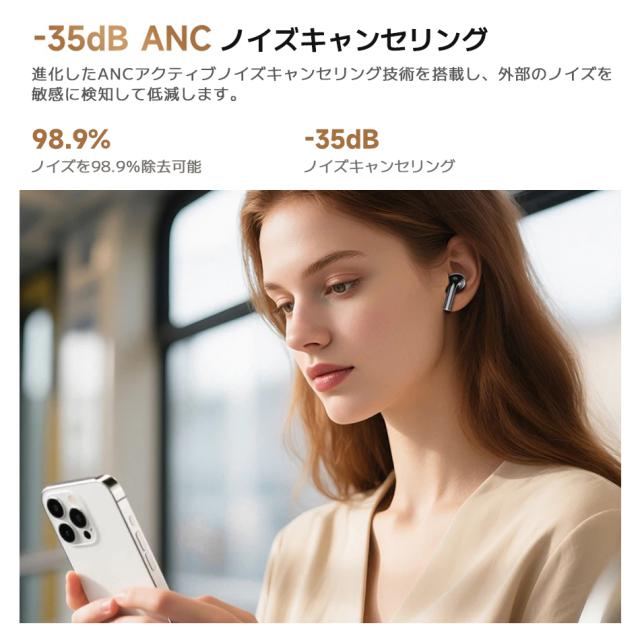 Awei TP29 ANC ワイヤレスイヤホン Bluetooth イヤホン 液晶イヤホン ノイズキャンセリング イヤフォン ANC対応 ブルートゥース Bluetooth 6.0 AI翻訳機能付 翻訳 翻訳イヤホン イヤホン型 翻訳機 同時通訳 ワイヤレス 海外旅行 観光 外国 ビジネス_7