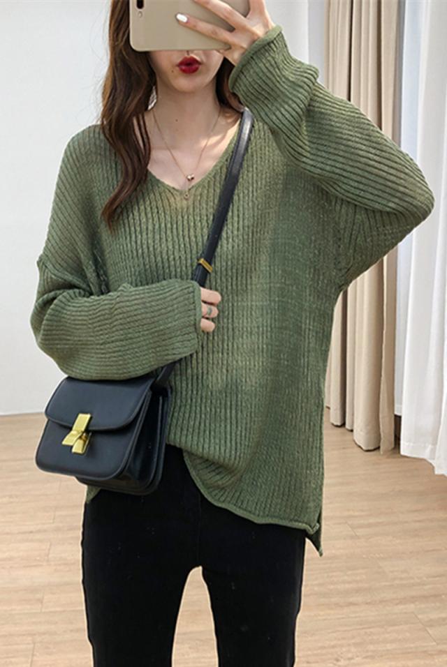 秋新作 ニット カーディガン レディース セーター Vネック ゆったり 女子会 お出かけ デート ネイビー アーミーグリーン ワイトの通販はau Pay マーケット ｔｏｐｓ