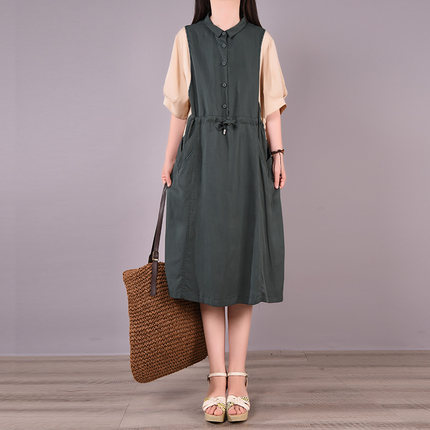 ワンピース レディース 夏服 ウエスト絞り Aライン おでかけ 通学 通勤 大人可愛い カジュアル デート シンプル 代 10代 グリーン ブラの通販はau Pay マーケット ｔｏｐｓ