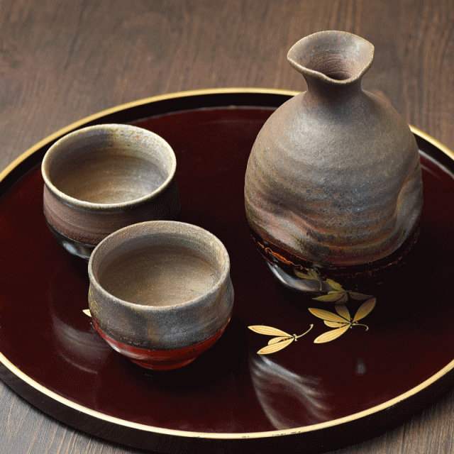 徳利ぐい呑み セット 津軽塗 × 津軽金山焼【タイプB】徳利(高さ15.0cm