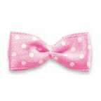 『サテン　水玉プリント　蝶タイリボン　25mm×12mm』　100個単位　【18色展開】の通販は 6,600円