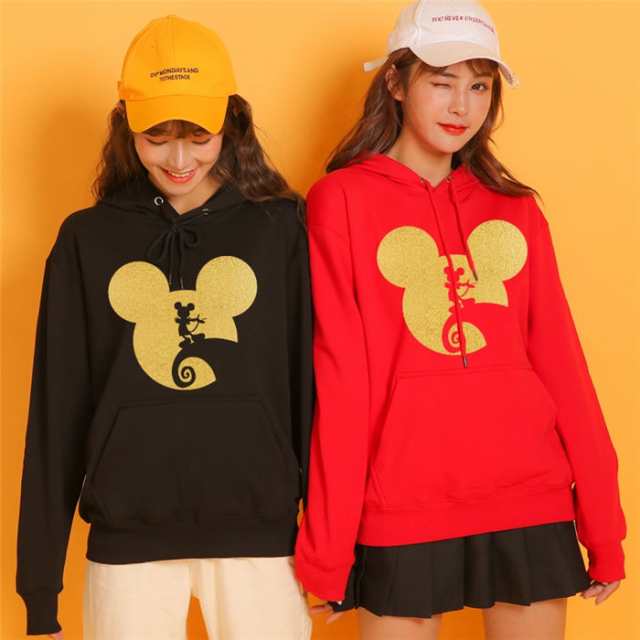 ミッキー パーカー Disney ペアルック カップル トレーナー フード付き スウェット ディズニー Mickey パーカー 男女兼用 お揃い トップの通販はau Pay マーケット Top S