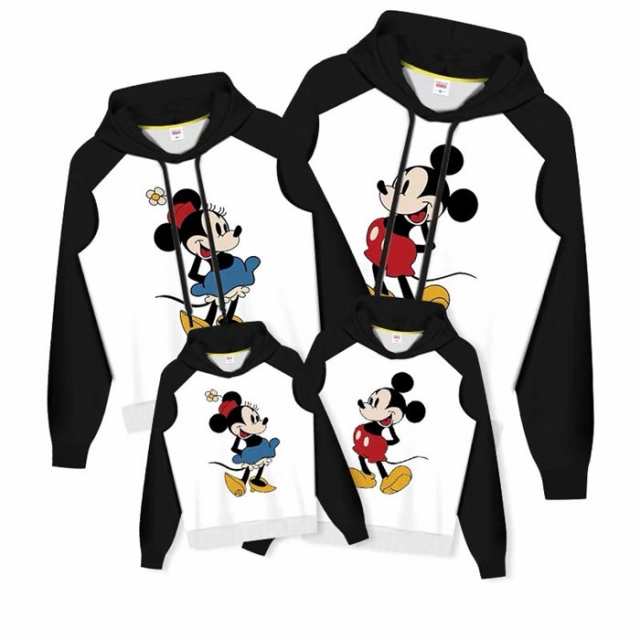 ミッキー パーカー Disney 親子ペア 家族 ディズニー Mickey 春秋 裏起毛なし スウェット トップス パーカー フード付き カジュアル家族の通販はau Pay マーケット Top S