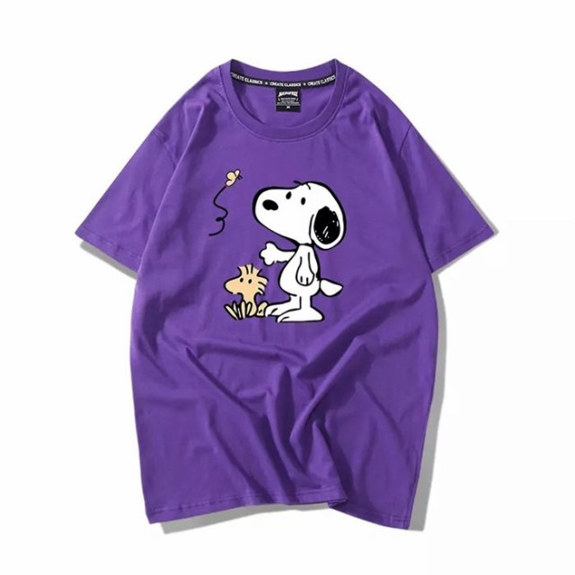Snoopy Tシャツ Disney ペアルック カップル スヌーピー 恋人 半袖 トップス カジュアル 男女兼用 お揃い T Shirtの通販はau Pay マーケット Top S