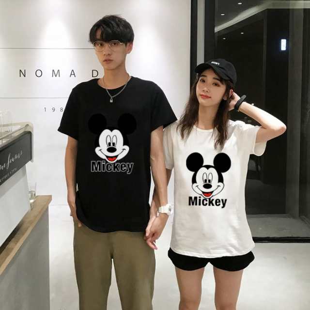 ミッキー ディズニー Tシャツ Disney ペアルック カップル 半袖 カットソー 恋人 半袖 トップス カジュアル 男女兼用 お揃い T Shirt の通販はau Pay マーケット Top S