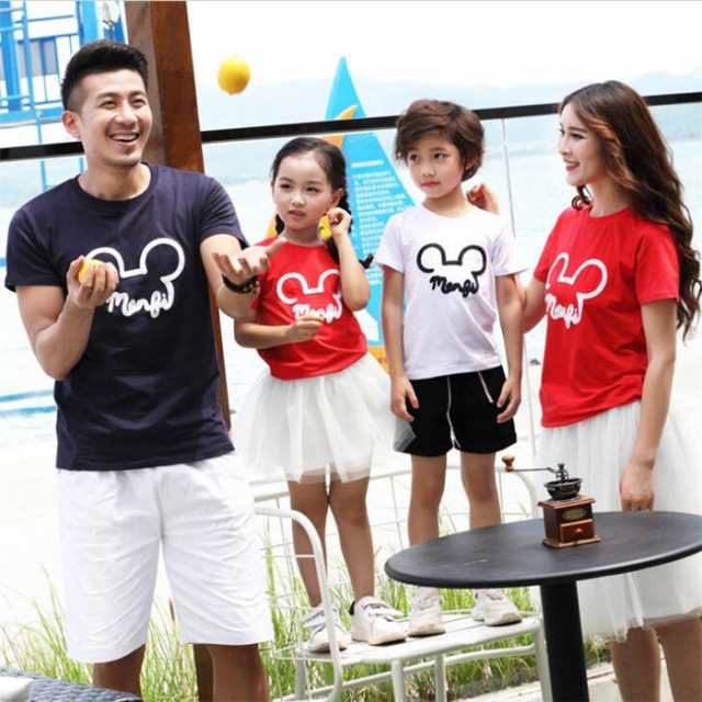 ミッキー ディズニー 親子tシャツ Disney T Shirt カップル シャツ キッズ ベビー服 恋人 半袖 トップス カジュアル カットソー 親子ペアの通販はau Pay マーケット Top S