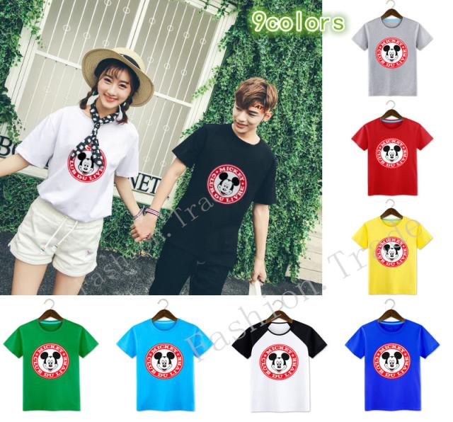9colors T Shirt Disney ディズニー ペアルック カップル Tシャツ トップス ミッキー柄 半袖 夏 夫婦 お揃い 男女兼用 旅行の通販はau Pay マーケット Fashion Trade