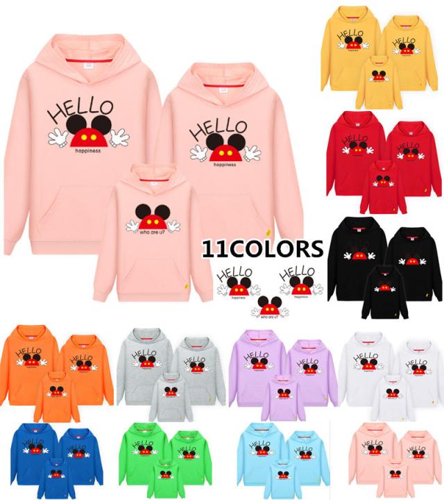 11colors 超人気disneyパーカー トップス ディズニー親子ペア ペアルック 長袖 秋冬 可愛い 旅行 パパママ子供 綿 ミッキー柄の通販はau Pay マーケット Fashion Trade
