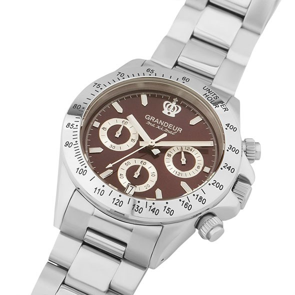日本製 紳士用 クロノグラフ 腕時計 メタルバンドメンズウォッチ クオーツgrandeur グランドール 腕時計 文字盤 赤 クロノグラフ 白 の通販はau Pay マーケット 株式会社 神代