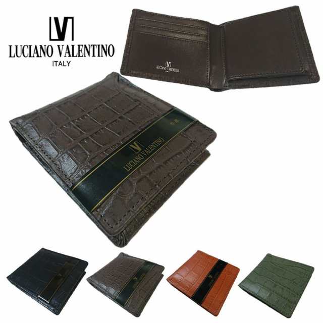 LUCIANO VALENTINO 短財布 クロコ型押 カードスライダー