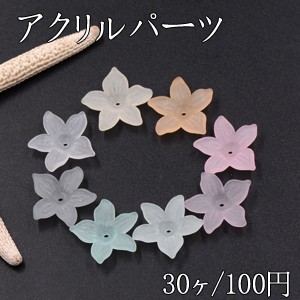 アクリルパーツ スクラブ 5弁花 穴あり 19 mm 全8色 30ヶ の通販はau Pay マーケット Beads Parts