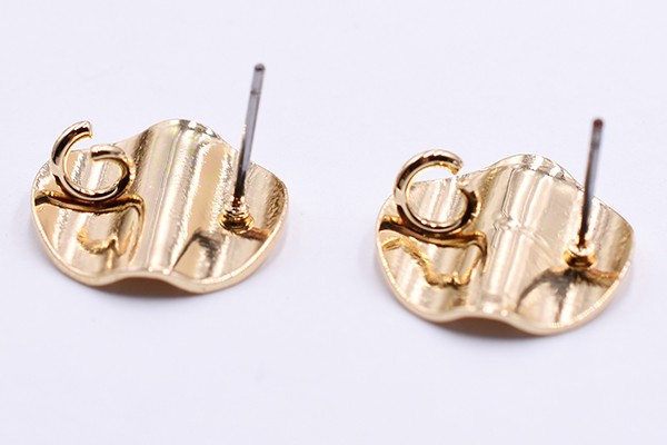 チタンピアス金具 波型丸型 カン付き 16mm ゴールド【4ヶ】の通販はau PAY マーケット Beads  Parts