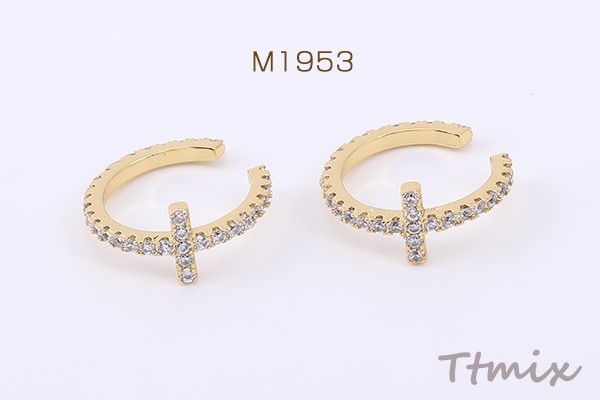 81%OFF!】 イヤーカフ ジルコニア付き クロス 8×16mm 片耳用 ゴールド