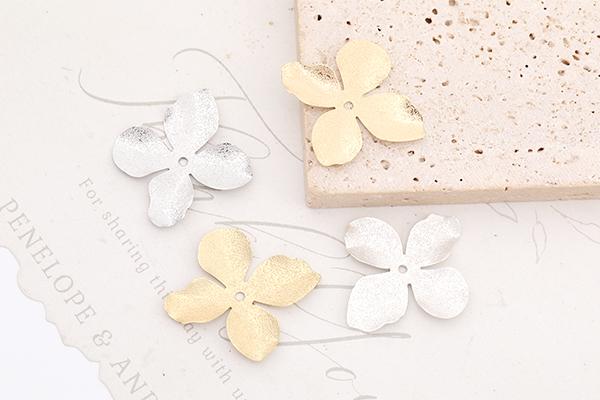 ハンドメイドフラワーチャーム20個フロスト