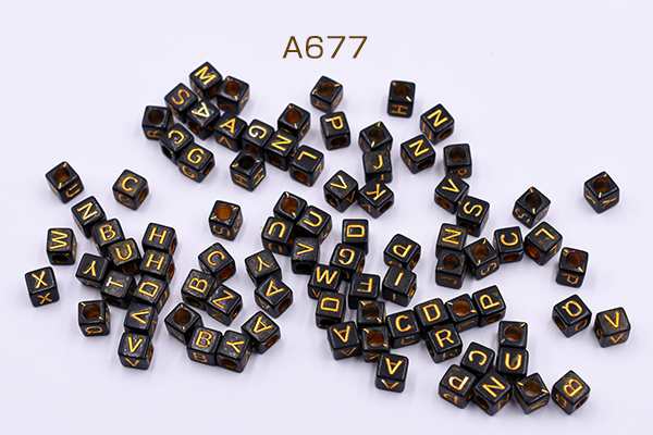 高品質アクリルビーズ キューブ アルファベット付き 6×6mm ブラックミックス【30g(約170ヶ)】の通販はau PAY マーケット -  Beads  Parts