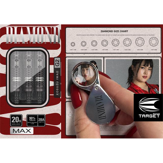 極美品☆付属品完備【ターゲット】 ダイヤモンド G2 MAX いわお小鈴モデル ターゲット】ダイヤモンド G2 MAX 2BA20g いわお小鈴選手 ダーツ