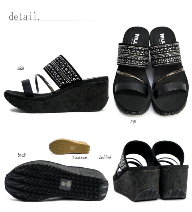 MUUM ムーム ミュールサンダル レディース 厚底 コルクウエッジソール