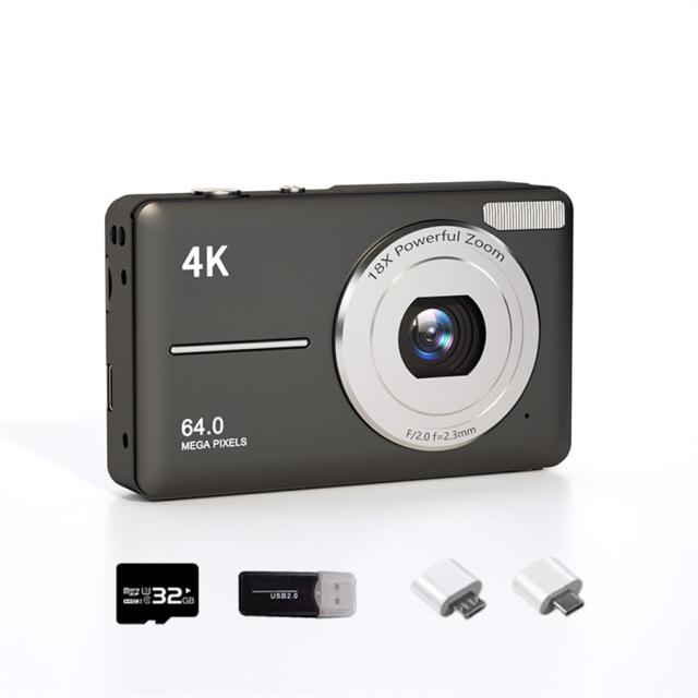 【10%超還元セレクト】デジタルカメラ デジカメ 4K 18倍デジタルズーム トイカメラ 6400万画素 カメラ 2.4インチ オートフォーカス 高画質 持ち運び 子供向け_2