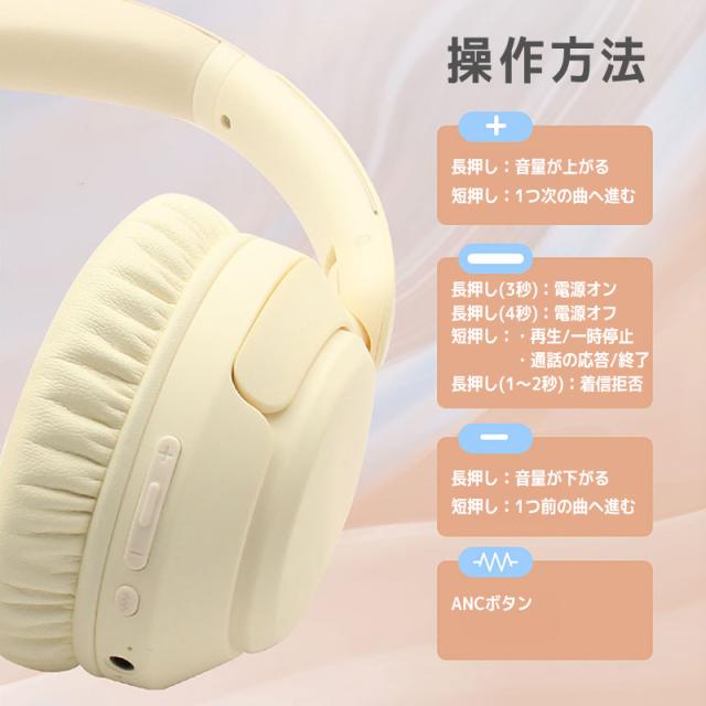 ワイヤレスヘッドホン ノイズキャンセリング Bluetooth5.3 ヘッドセット HiFi高音質 クリア通話 マイク内蔵 ゲーミングイヤホン_15