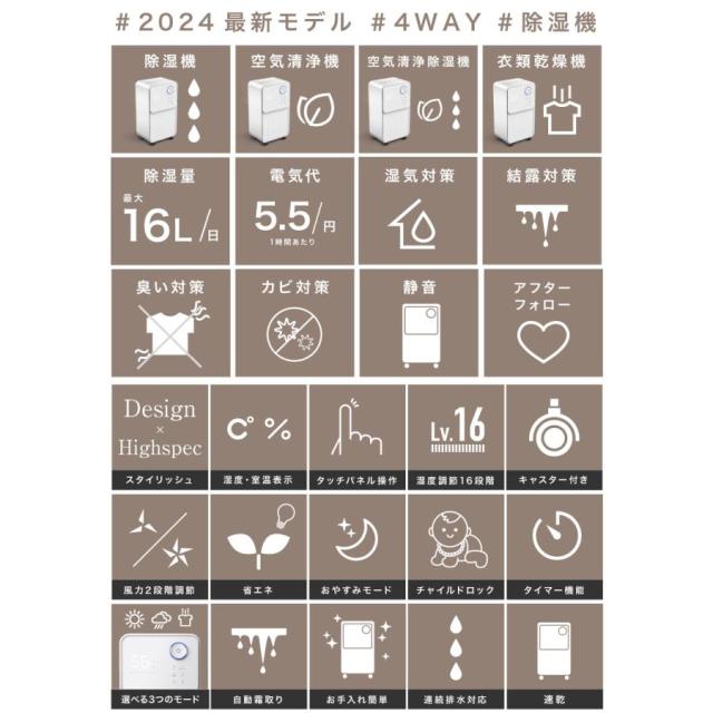 【大特価】【10%超還元セレクト】コンプレッサー式 除湿機 除湿器 湿気対策 乾燥機 空気清浄 マイナスイオン コンパクト 結露 梅雨 部屋干し 室内干し カビ対策 洗濯物_1