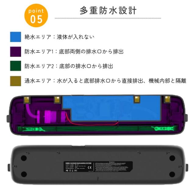 【10%超還元セレクト】真空パック機 食品用 家庭用 小型 キッチン 60Kpa シーラー 乾湿兼用 乾湿対応 多機能 吸引力 鮮度 密封機 小型食品 密封 真空 包装機_7