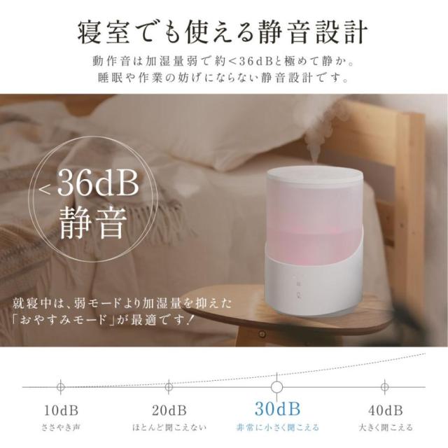 【大特価】【10%超還元セレクト】超音波 加湿器 卓上 2.5L 自動停止機能 LEDライト付き 上部給水 3段階調節 吹出し口360°回転 超微細ミスト アロマ対応 空焚き防止 省エネ