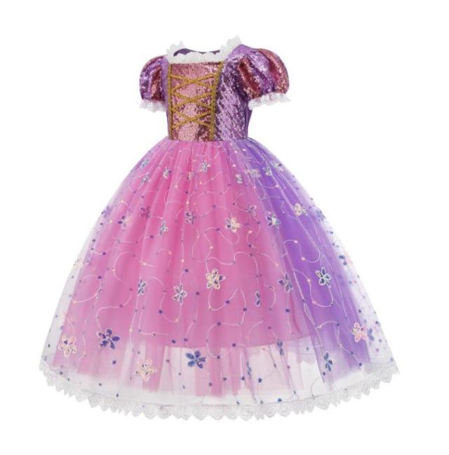 プリンセス ドレス パープル 子供 ドレス 紫色 なりきり アクセサリー 8点 セット付 ティアラ ネックレス ブレスレッド リング イヤリの通販はau Pay マーケット Elmia