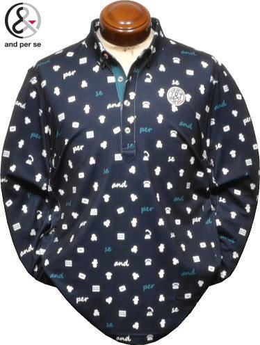 アンパシー ボタンダウン長袖ポロシャツ メンズ AMF9313Y2 UVカット ストレッチ アンパシー 長袖ポロシャツ 長袖シャツ LLの通販は