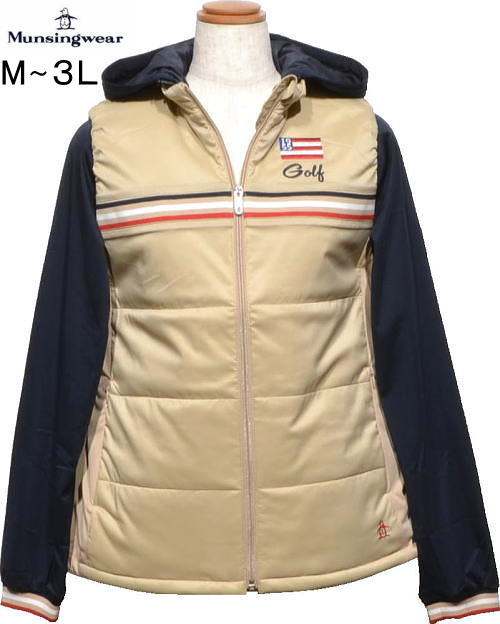 マンシング 3WAYブルゾン レディース MG4FJK23L 手洗い可 ヒートナビ 蓄熱保温 撥水 防風 中綿アウターベスト付き ジャケット ブルゾン 2024年秋冬新作 L/LL 28,215円