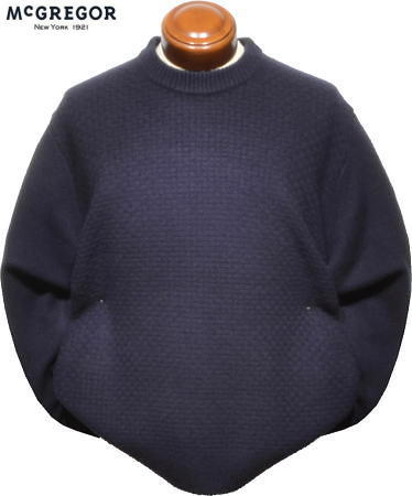 【セール】 マックレガー セーター メンズ 111733604 ハミルトンラムウール使用 前身頃に無地織柄入り クルーネックセーター ニット Mの通販は