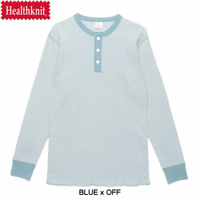 Health knit ヘンリーネック ロングTシャツ ロンT USA製 メンズM /eaa364536