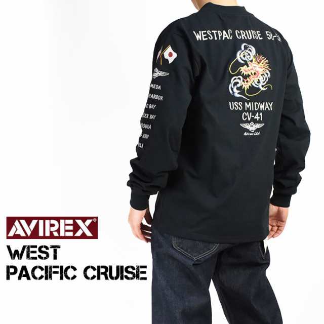 セール！ AVIREX アビレックス 刺繍 長袖Tシャツ WEST PACIFIC CRUISE