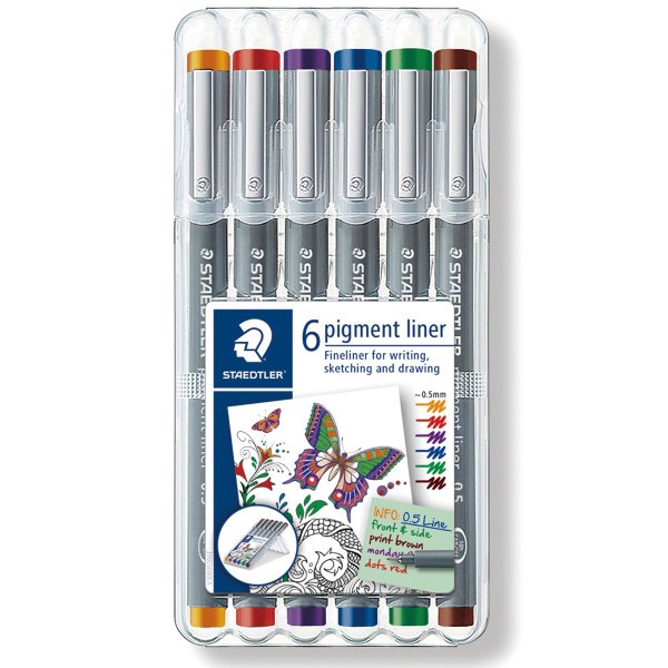 メール便可 ステッドラー ピグメントライナー カラー 0 5mm 6色セット 水性顔料 ミリペン イラスト の通販はau Pay マーケット 画材ものづくりアートロコ