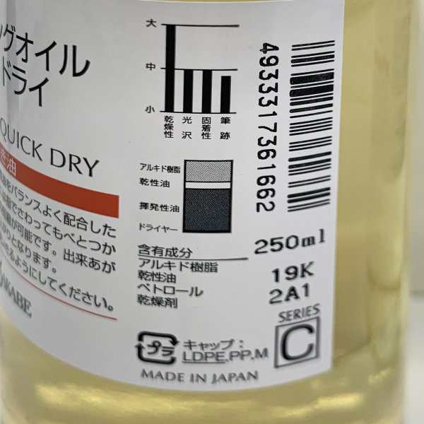 クサカベ ペインティングオイル クイックドライ 調合溶き油 250ml kusakabeの通販はau PAY マーケット - 画材ものづくりアートロコ