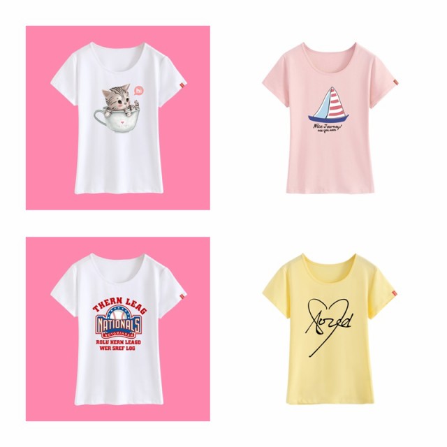 レディース トップス Tシャツ ラウンドネック 半袖 アニメ ロゴ プリント 夏 スリムフィット ホワイト 10代 20代 可愛い Tシャツ 夏の通販はau Pay マーケット Hanano