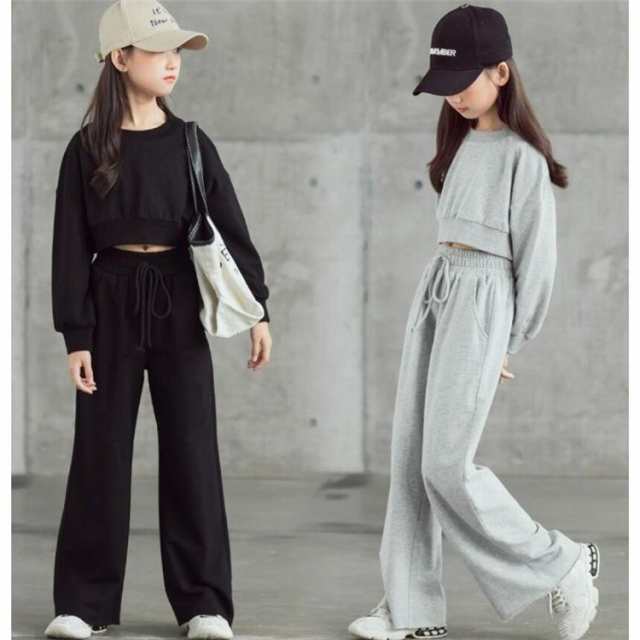 キッズ セットアップ ダンス衣装 ヒップホップ 韓国 子供服 女の子 セットアップ トップス ワイドパンツ ジャージセット 新作の通販はau Pay マーケット 華貿易