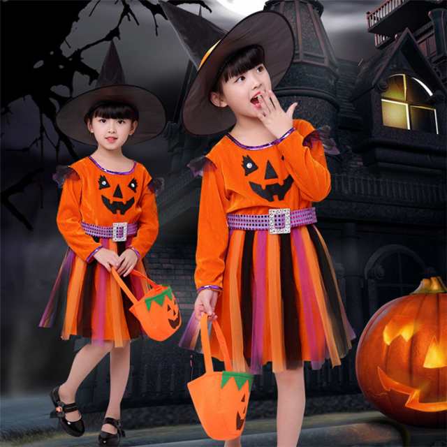 ❤️期間限定スペシャル❤️ ハロウィン コスチューム コスプレ衣装 子供用 キッズ 魔女っ子 魔女 仮装 セット 100 110 120 130  140 150 おもちゃ・趣味